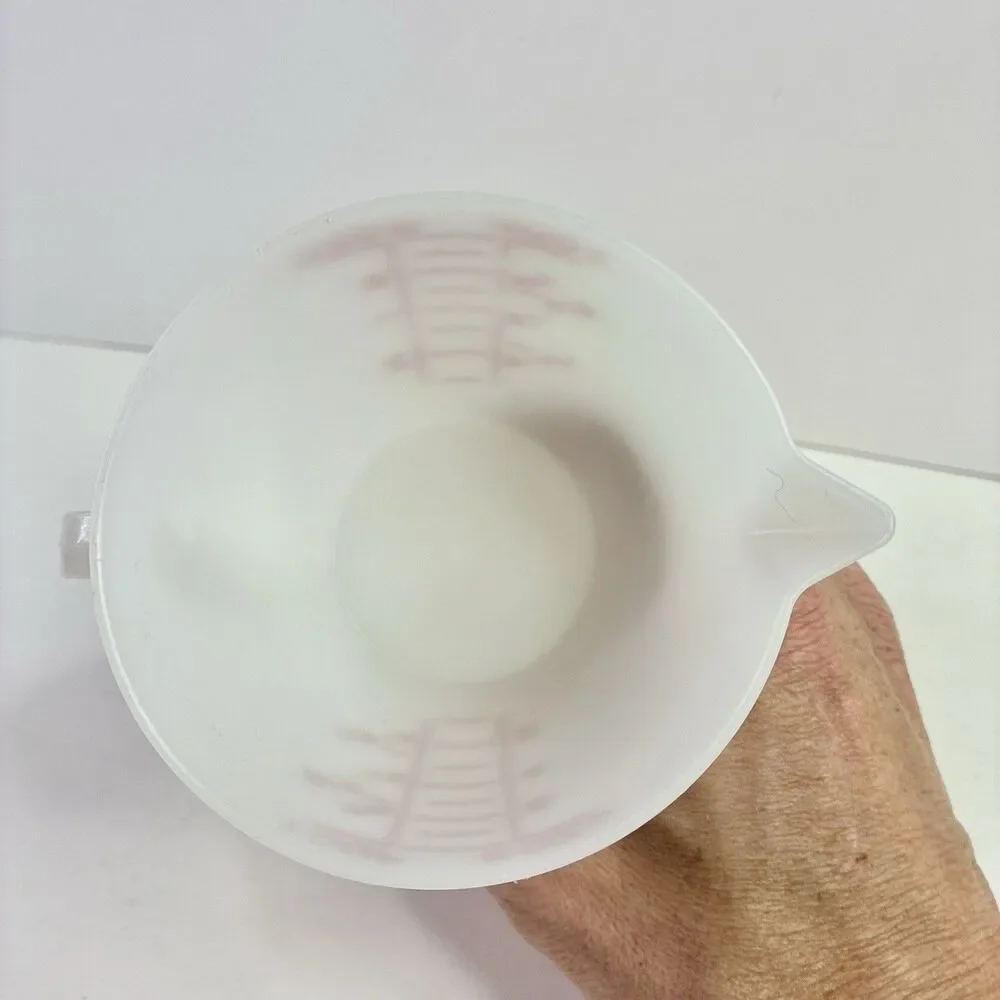 Vintage Tupperware Double Sided Wet Dry Measuring Cup Red Lettering 1 Cup 8 oz